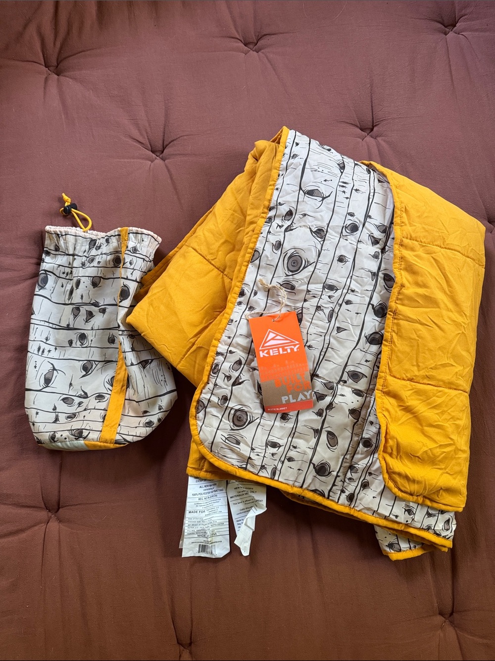 Kelty bestie blanket camping picnic sunflower color/ aspen cloudloft NEW NWT